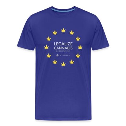 T-shirt med trycket Legalize cannabis in the European Union.